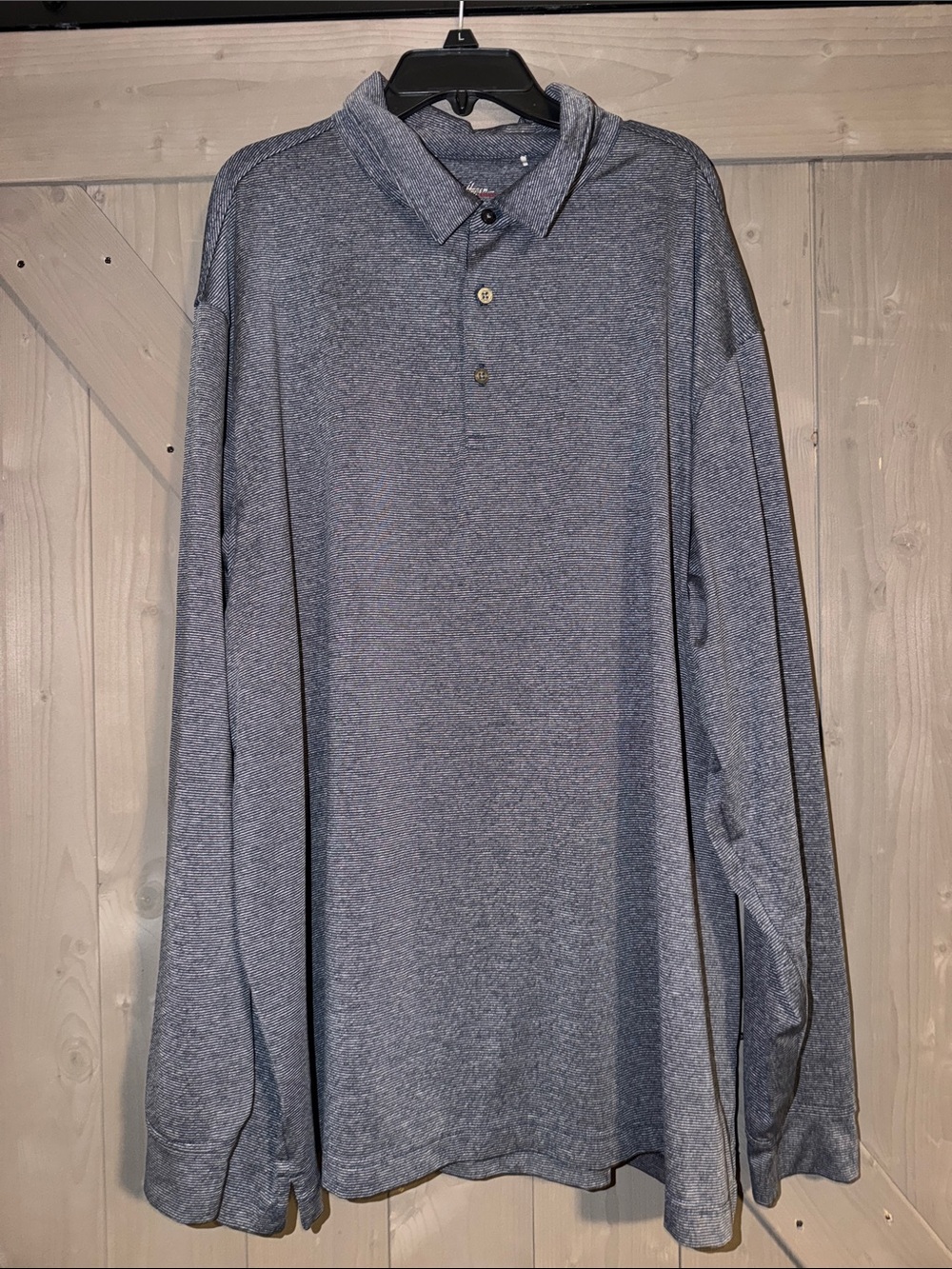 Walter Hagen Long-Sleeve Polo - Heather Blue